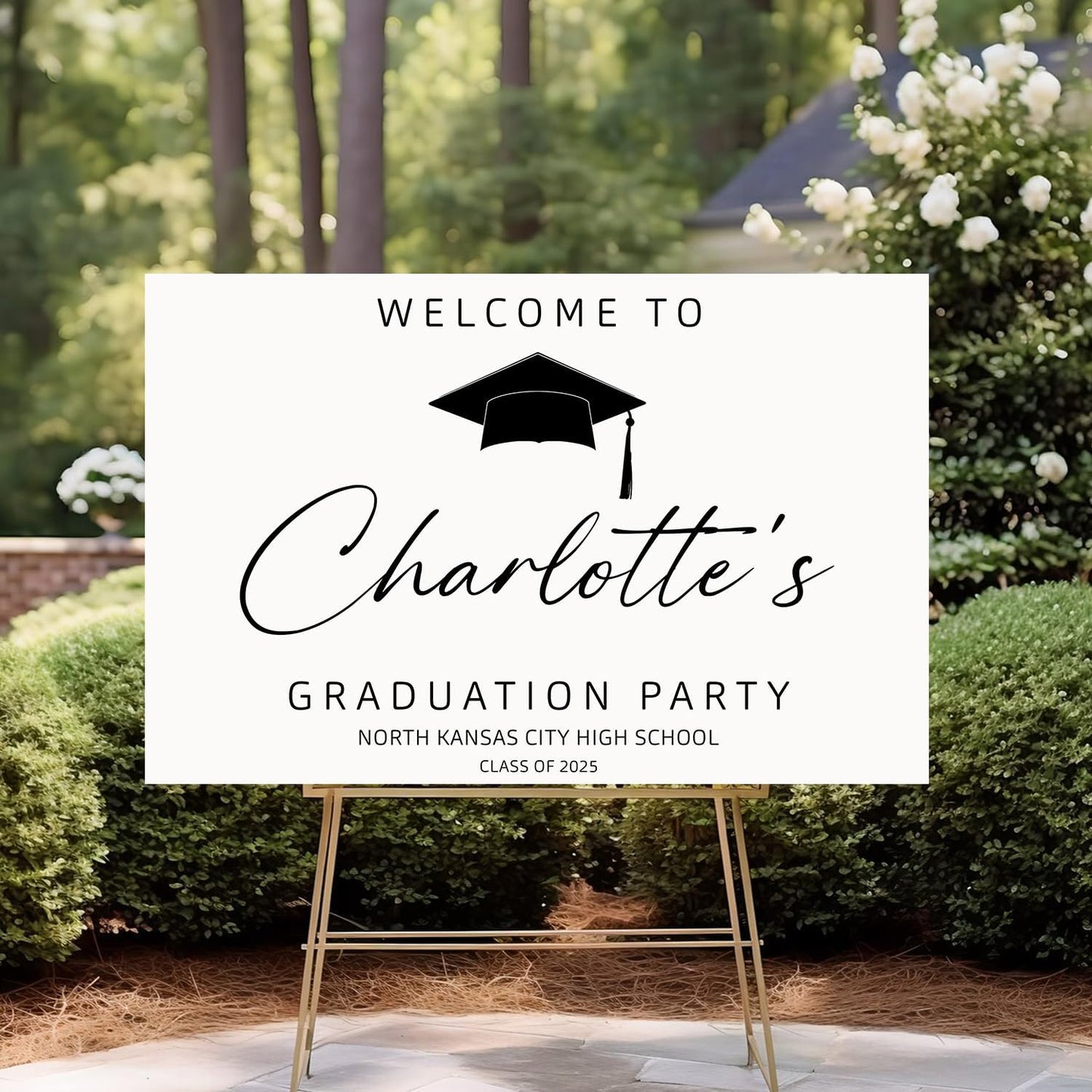 Personalized Welcome To Graduation Party Sign, Graduation Yard Sign, Class of 2025 Yard Sign, Graduation Banner, College Senior High School Graduate Sign, Graduation Decorations