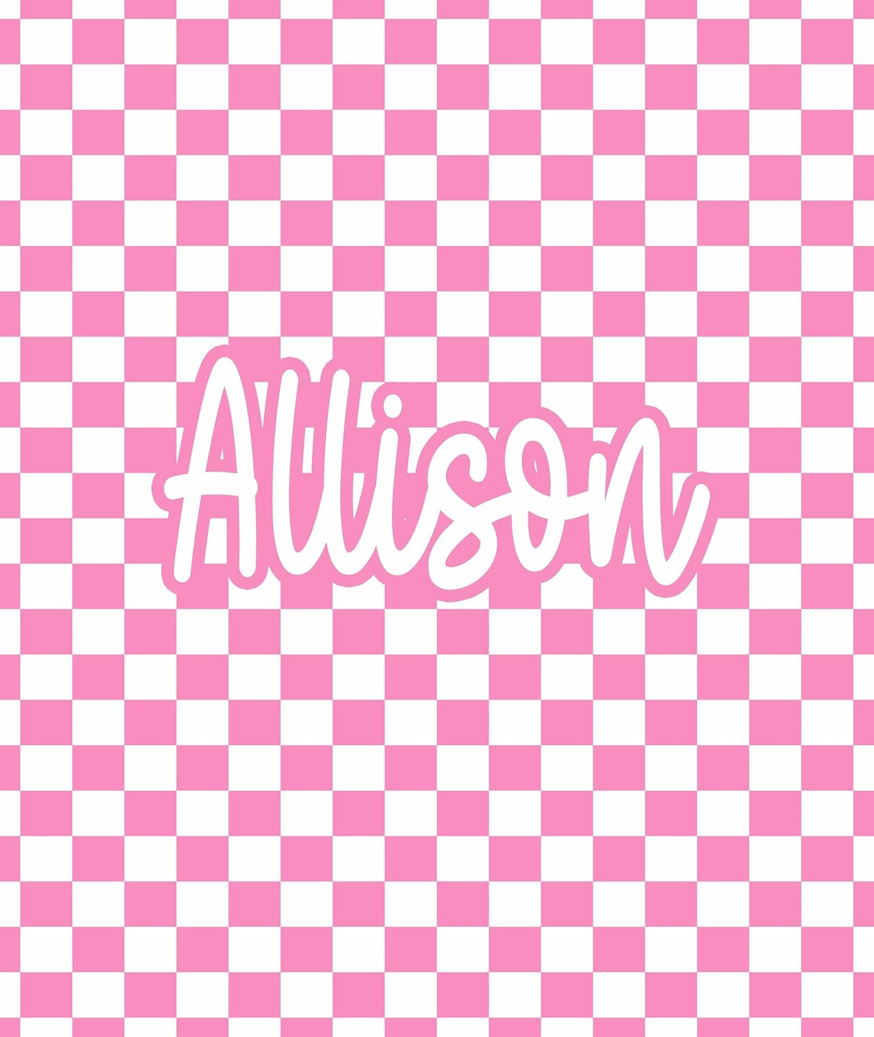 Girls Love A Monogram Personalized Gingham Checkered Throw Blanket – Custom Gift for Christmas for Kids – 12 Colors, Font Options Printed in America - Ships Next Day (Check, 50 x 60 Throw)
