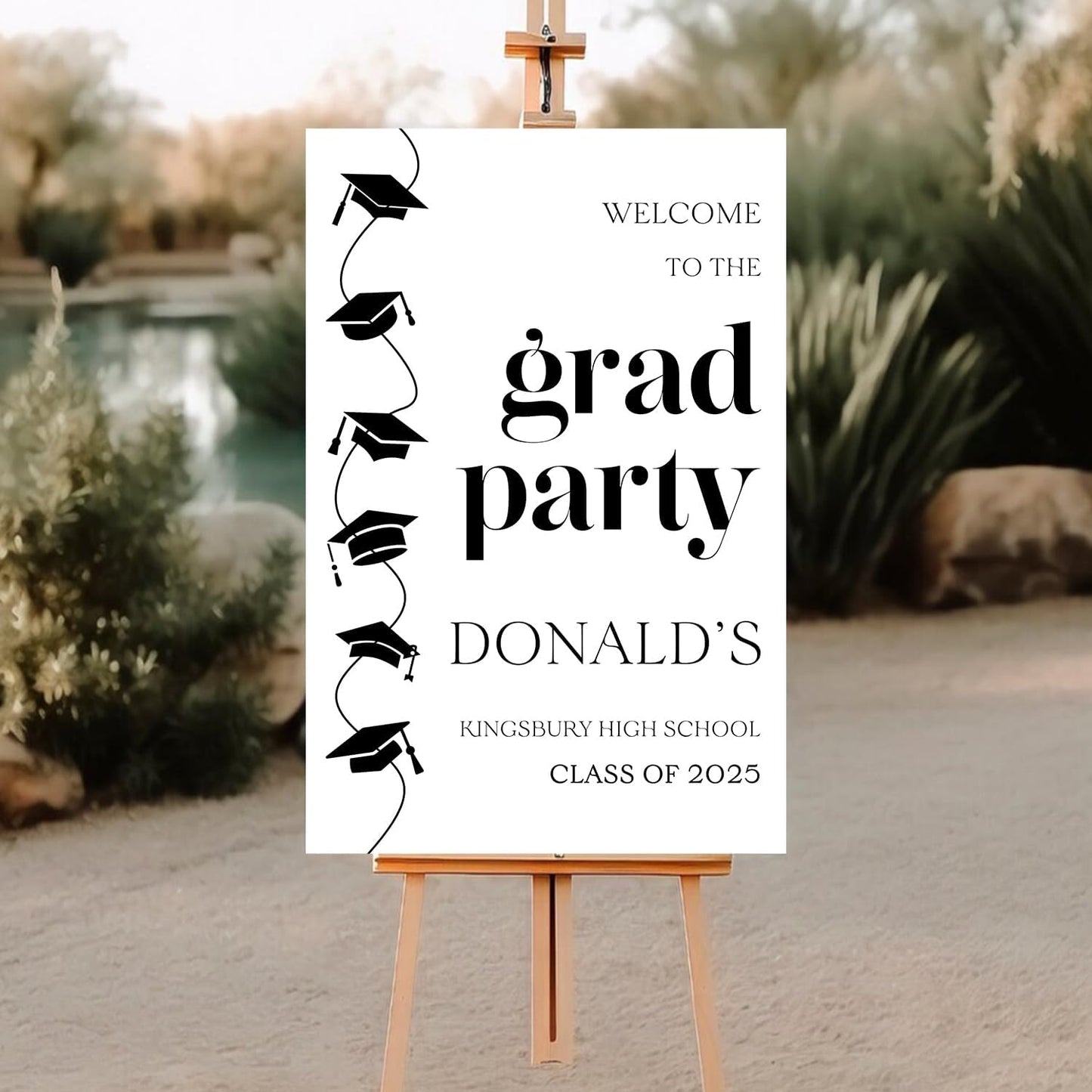 Graduation Welcome Sign, Grad Party Sign, Modern Minimalist Graduation Welcome, Personalized Senior High School College Graduation, Class of 2024, Graduation Party Welcome Sign 2024 Congrats