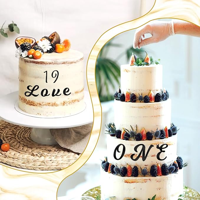 64Pcs Black Acrylic Letters for Cake, Personalized Cake Topper for DIY Cakes, 0-9 Number and A-Z Letters Cakes Decoration for Birthday Party Supplies