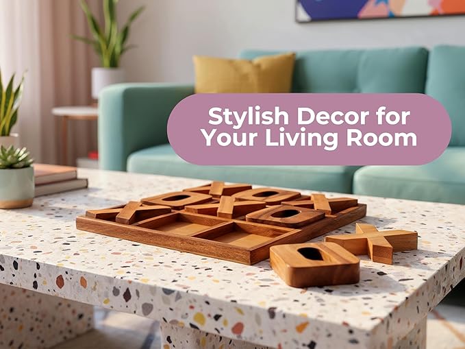 BSIRI Jumbo Tic Tac Toe Board Games Wall Tic Tac Toe for Rustic Home Decor Farmhouse Decor, Patio Decor, Coffee Table Decor, Ideal Outdoor Games, Game Night, Family Games, Unique Gifts for Couples