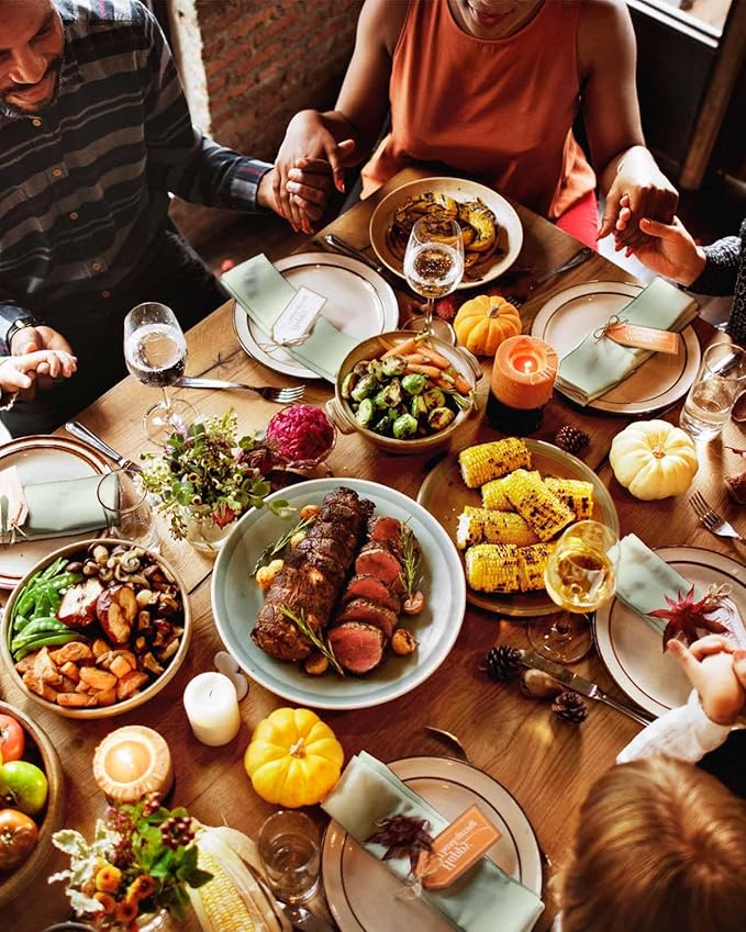 Sage Green Omble Cloth Napkins Set of 4 Reusable Dinner Napkins, Modern Abstract Art Cocktail Napkin, Farmhouse Gradient Washable Table Napkins for Wedding/Holiday Party/Baby Shower 20"x20"