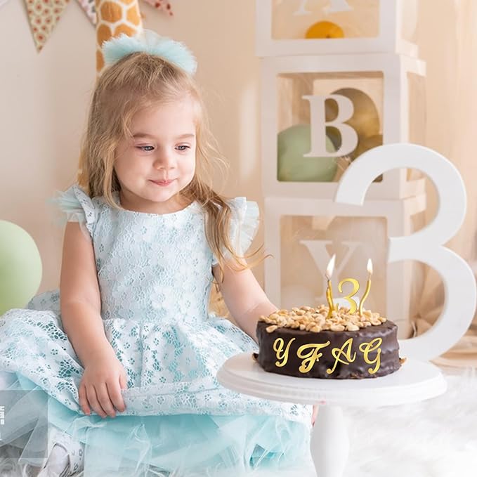 Tyqour 64Pcs Acrylic Alphabet Number Cake Topper Gold Personalized Cake Topper Custom Cupcake Toppers with Number 0-9 Alphabet A-Z Acrylic Cake Letters for Birthday Anniversary Wedding Party Supplies