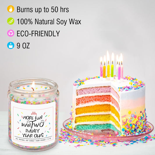 Homsolver 40th Birthday Gifts for Women, Perfect Ideas Birthday Decorations Candle Gift for Mom, Friends, Wife, Sister, Vanilla Cream Scent Handmade Aromatherapy Candles