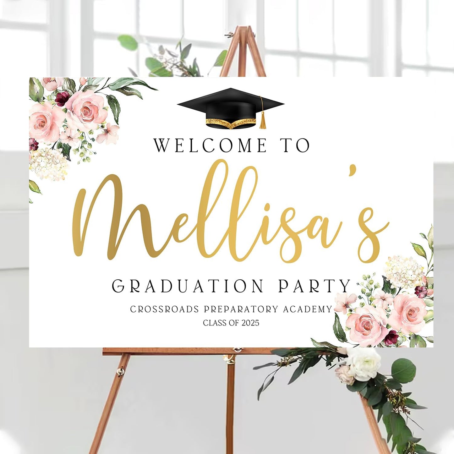 Welcome To The Graduation Celebration Sign, Modern Minimalist Graduation Party Welcome Sign, Class of 2025 Sign, Senior High School College Grad Party Decor