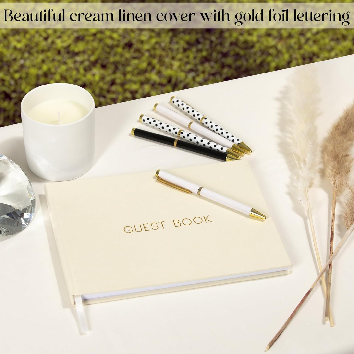 Wedding Guest Book, Classic and Timeless Sign in Guest Book for Baby Shower, Bridal Shower, Wedding Reception - 100 Lined Pages- A Must Have for Your Special Event