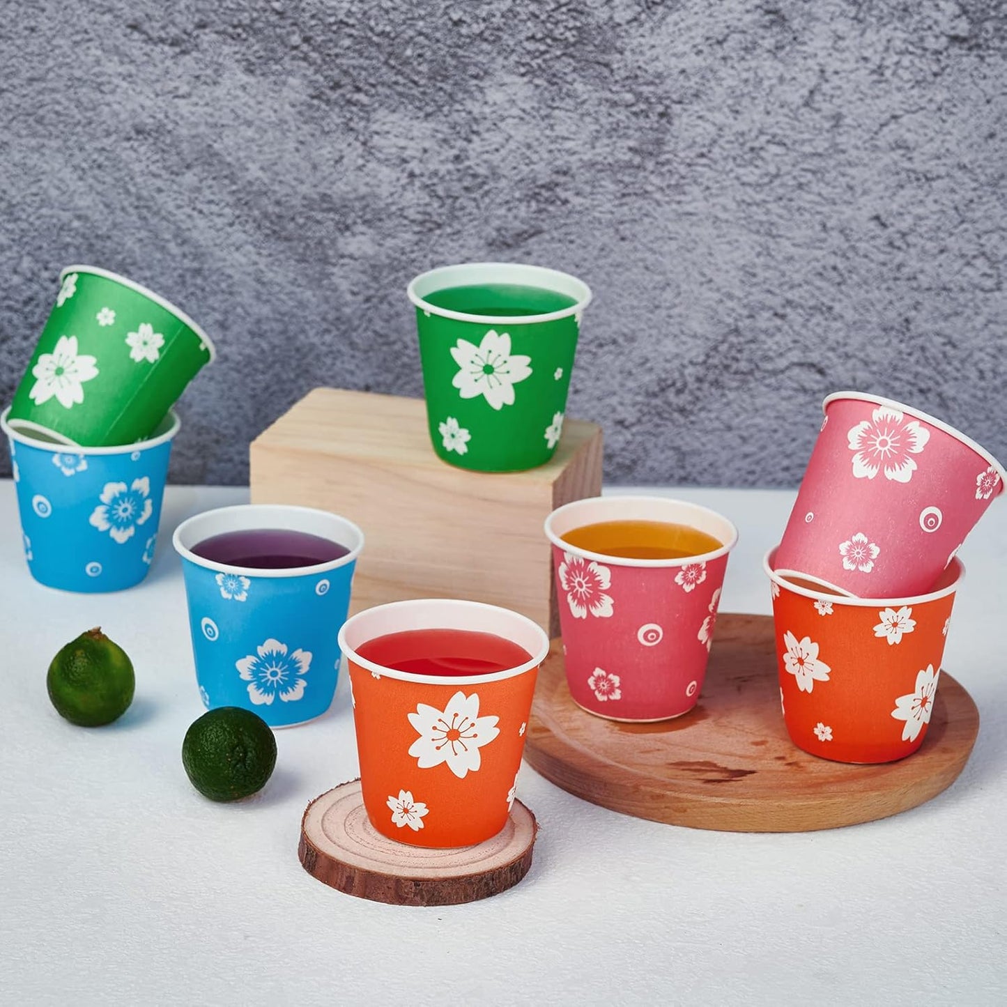 LITOPAK 800 Pack 3 oz Disposable Bathroom Cups, Colorful Small Disposable Paper Cups for Parties, Picnics, Barbecues, Travel and Events