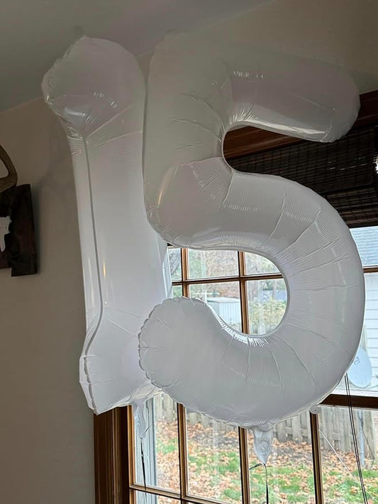 White Number 13 Balloon 40 inch, 13 Number Balloons, 13th White Birthday Decorations for Girls Boys 13 Year Old Party Supplies