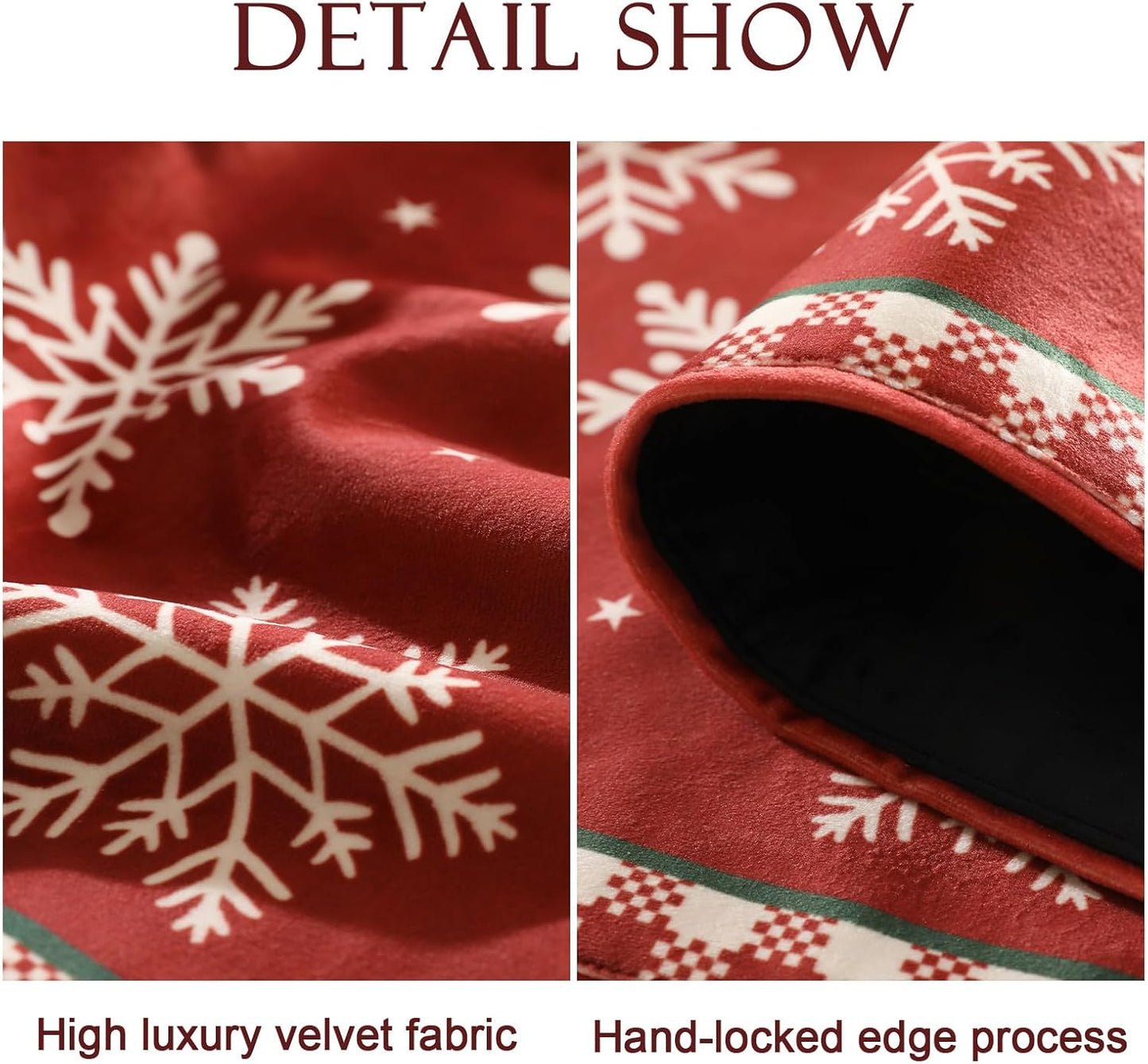 ISAENNE Designer Luxury Red Velvet Christmas Table Runner 71 Inches Long,Vintage Snowflake Pattern Wrinkle Resistant Table Runners for Dining Tables,Thanksgiving,Kitchen Tables,12"*71"-Carol C