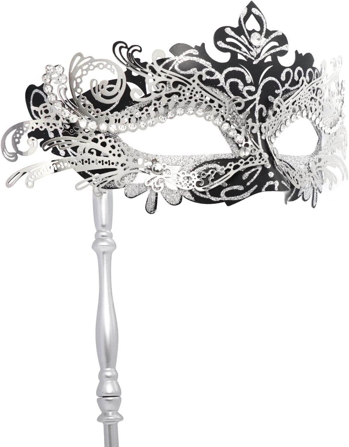 Coddsmz Masquerade Mask with Stick Venetian Mask Mardi Gras Decorations for Womens Halloween Costume Mask
