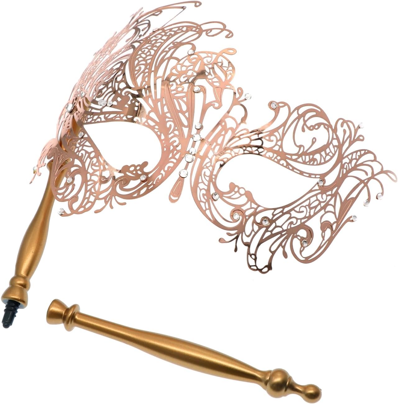 Coddsmz Masquerade Mask with Stick Venetian Mask Mardi Gras Decorations for Womens Halloween Costume Mask