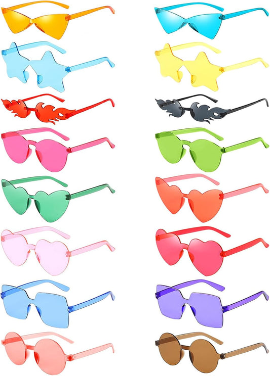 Matcheck 8/12/16 Mixed Style Rimless Sunglasses Retro Colored Party Glasses Candy Bachlor Photoshoot Costume Accessories
