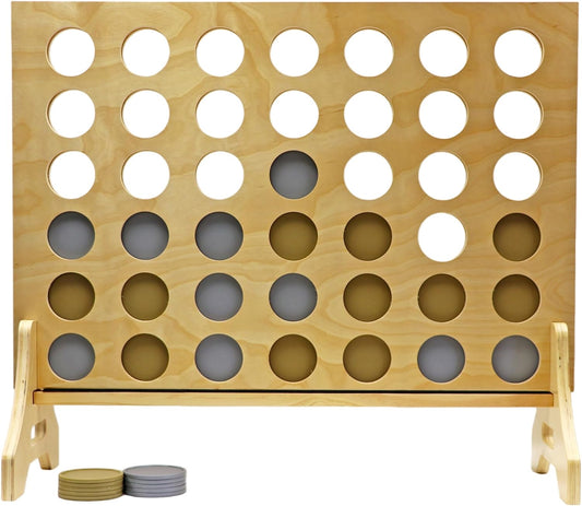 Tailgating Pros Premium Giant Four in a Row with Carrying Case - Jumbo Oversized Outdoor Yard Game - Connect Multiple Pucks in a Row to Win - Many Puck Colors Available!