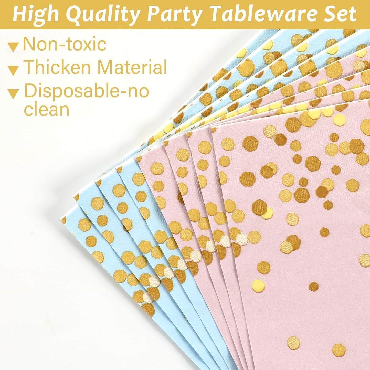 gisgfim 50 Guests Gender Reveal Party Supplies Baby Shower Party Tableware Gender Reveal Plates and Napkins Plastic Forks Boys Girls Blue and Pink Paper Plates for Baby Shower Wedding Birthday 200PCS