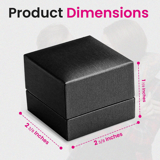 Novel Box Black Jewelry Box for Rings 2.37x2.37x1.87 Inches - Tab Ring Gift Box for Proposal Wedding Engagement - Faux Leatherette Jewelry Display Box - Gift Presentation Boxes for Rings