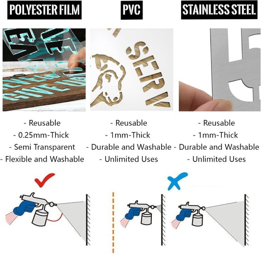 Custom Stencils for Spray Painting Make Your Own Stencil Personalized with Logo/Text for Wood Ceramic Plastic