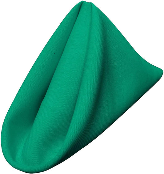 LA Linen 10-Pack Poly Poplin Napkin, Soft Cloth Napkins, Washable Reusable Napkins, Stain and Wrinkle Resistance Table Napkins for Dinner, Wedding, Parties, 18 by 18-Inch, Jade