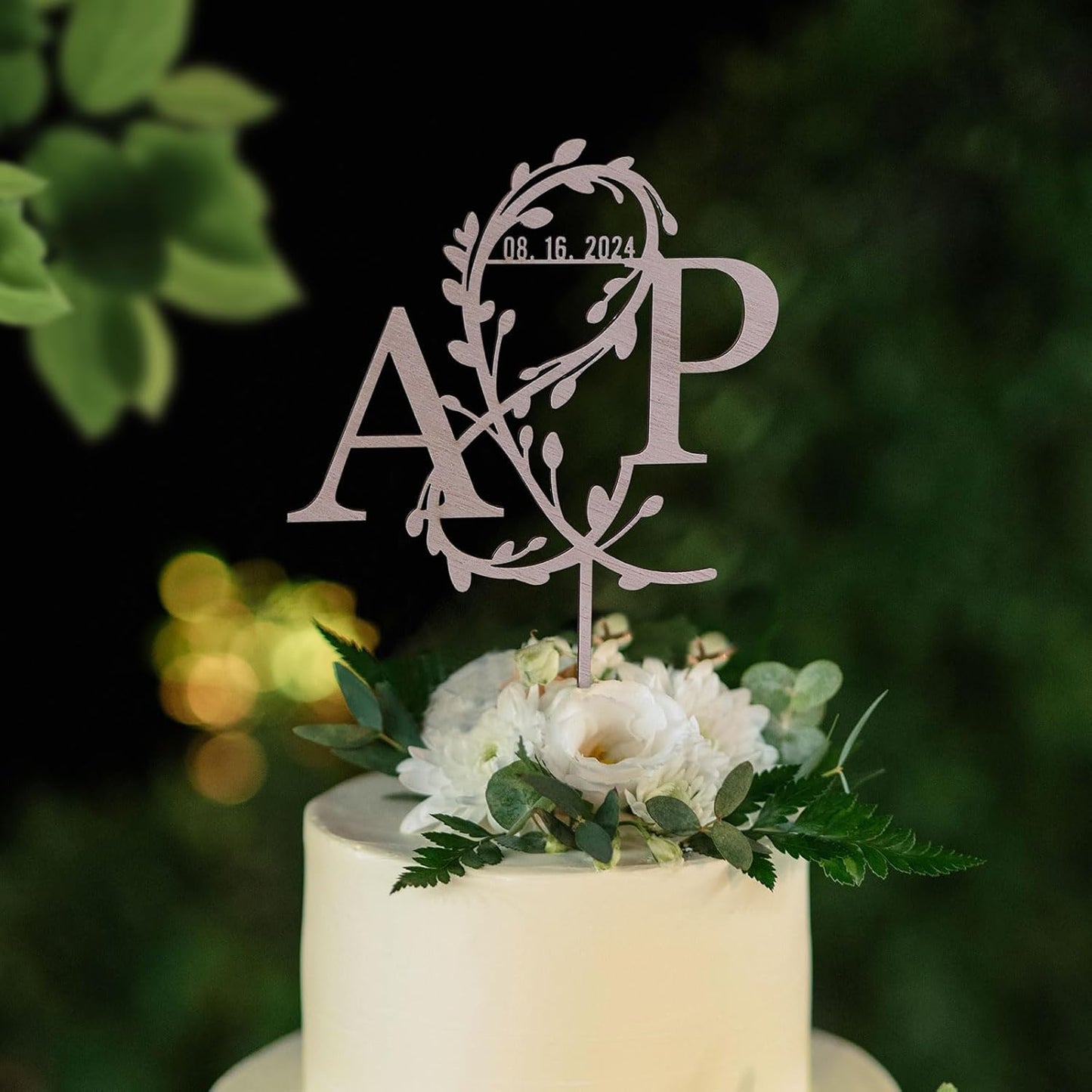 Initial Wedding Cake Toppers,Custom Cake Topper Wedding Bride and Groom,Personalized 16 Colors Anniversary Cake Decoration
