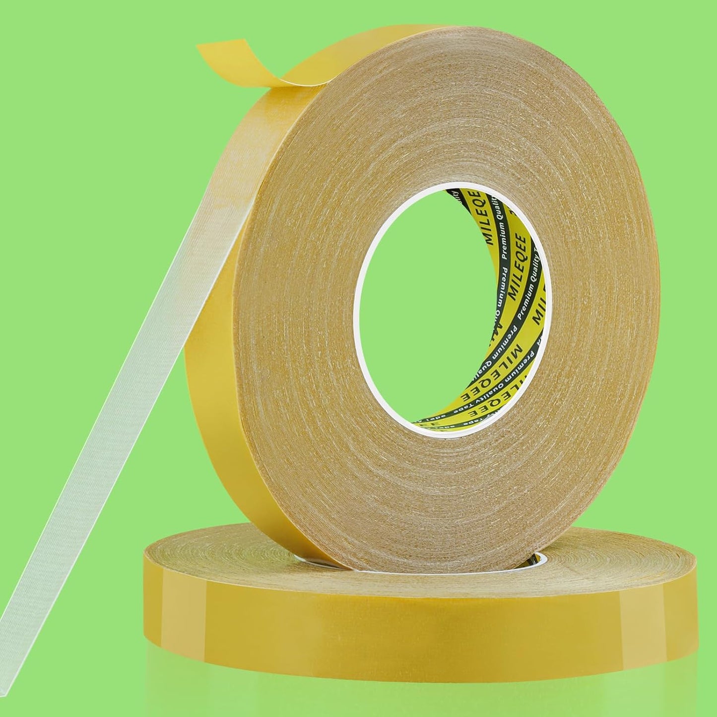 2Pack Double Sided Fabric Tape Heavy Duty, 0.79" x 164FT (328FT Total) Extra Large High Tack Sticky Cloth Mounting Tape, Strong 2 Sided Wall Adhesive Strips for Crafts, Rugs, All Purpose