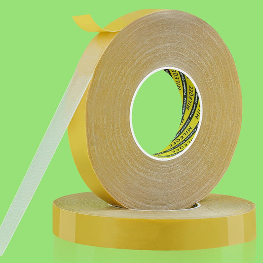 2Pack Double Sided Fabric Tape Heavy Duty, 0.79" x 164FT (328FT Total) Extra Large High Tack Sticky Cloth Mounting Tape, Strong 2 Sided Wall Adhesive Strips for Crafts, Rugs, All Purpose