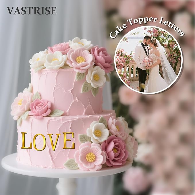 74 PCS Custom Cake Topper Name Acrylic Letters DIY Personalized A-Z & 0-9 Number Alphabet Cake Decoration For Wedding Anniversary Baby Shower Party Birthday Supplies (Gold)