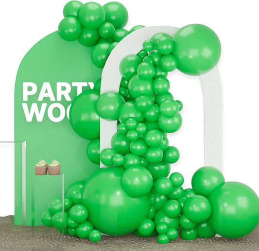 PartyWoo Malachite Green Balloons, 100 pcs Clover Different Sizes Pack of 36 Inch 18 Inch 12 Inch 10 Inch 5 Inch for Balloon Garland Arch as Party Decorations, Green-Y24