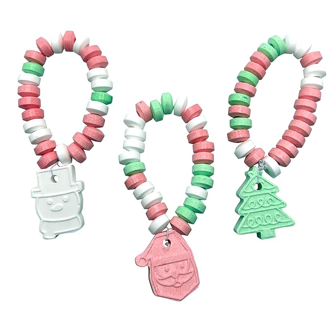 Christmas Candy Bracelets – Holiday Themed Candy for Kids – Bulk 24 Count Individually Wrapped Santa, Snowman, Christmas Tree Bracelets – Stocking Stuffers, Classroom Treats, Exchange Gifts, Xmas Party Favors, Goodie Bag Fillers