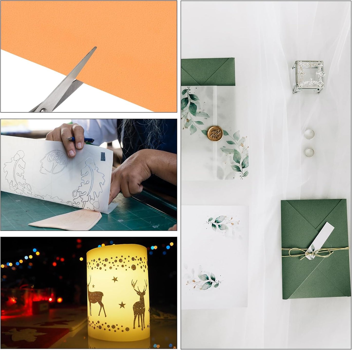 PATIKIL 65 Sheets Vellum Paper 5x7, Vellum Paper Printable Translucent Paper 100GSM for Invitations Printing, Orange