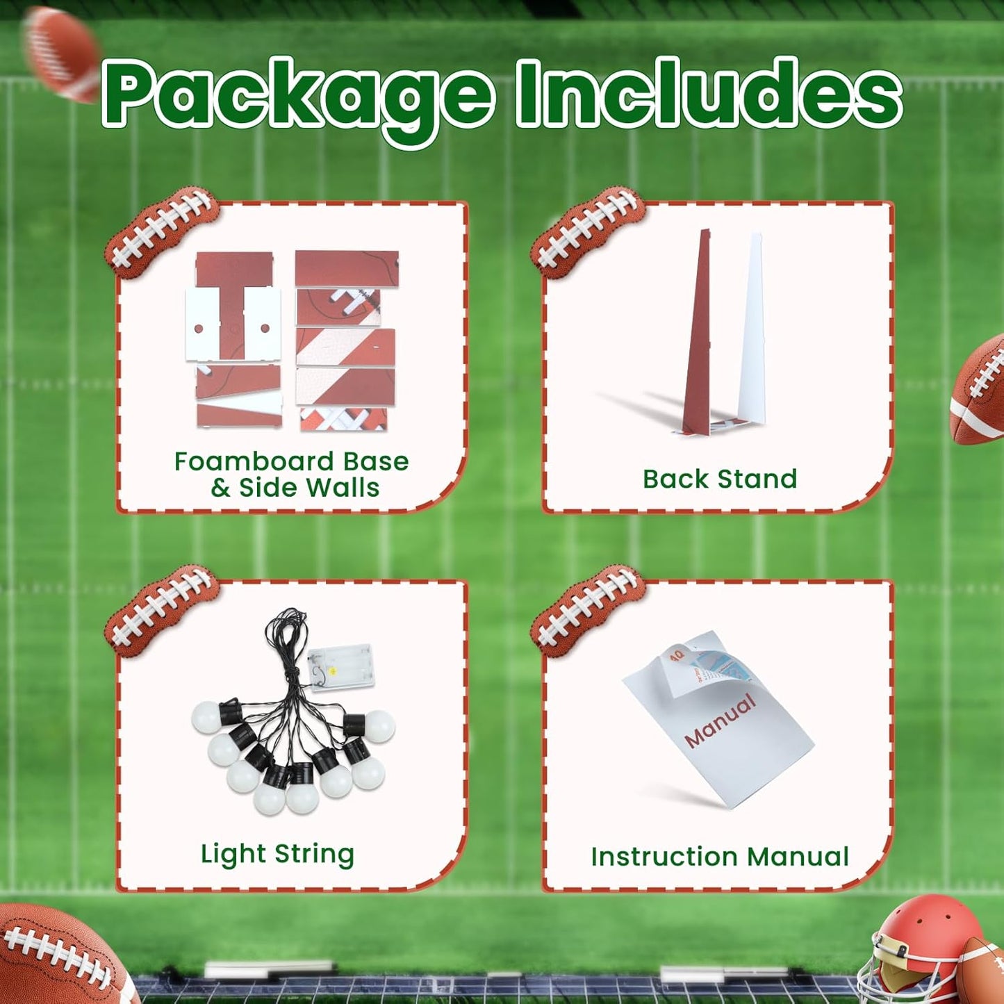 Football 1st-Birthday Decorations Marquee Numbers: Superbowl 3FT Large Light up Number Sign 1 First Year Down One Year Old Party Decoration First Trip Around the Sun Decor for Boys and Girls