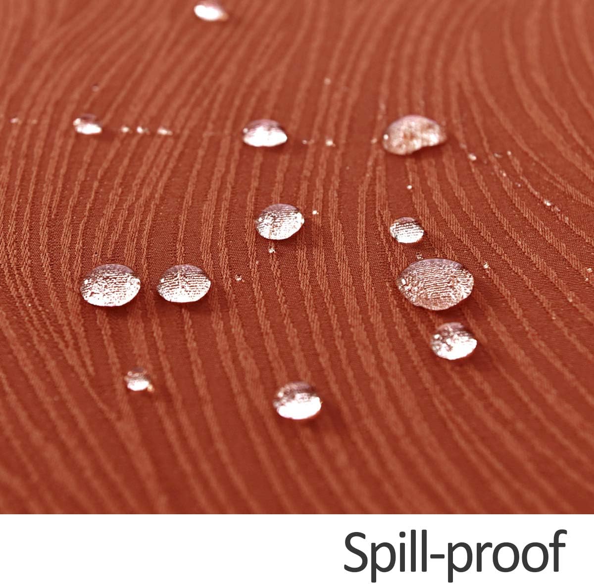 maxmill Jacquard Tablecloth Swirl Design Spillproof Wrinkle Free Heavy Weight Soft Table Cloth Halloween Decorative Fabric Table Cover for Fall Harvest Thanksgiving Dinner, Square 70 x 70 Inch Rust