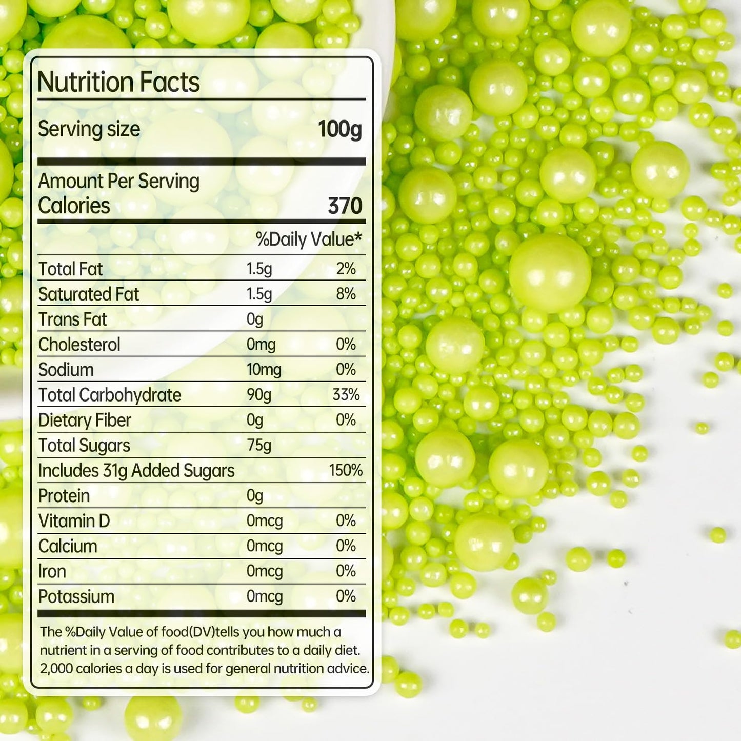 Christmas Green Pearl Sprinkles, Edible Candy Sugar Pearls, 150g/5.29oz, Mix Size, Cake Decorations & Cupcake Toppers, Wedding Party, Easter Supplies, Foodgrade Decoration