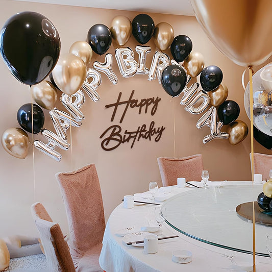 Brown Happy Birthday Sign for Birthday Arch Backdrop - Felt Happy Birthday Letters for Balloon Banner Backdrop Wall Decorations for Birthday Banner for Women, Men, Kids