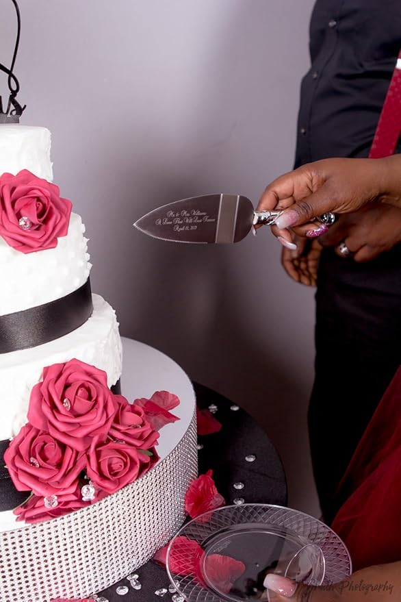 GIFTS INFINITY Personalized Wedding Cake Knife and Server Set with Engraving – Cake Cutting Utensil Set, Keepsake Gift for Wedding, Anniversary, Reception, Birthday & Other Occasions (2541)