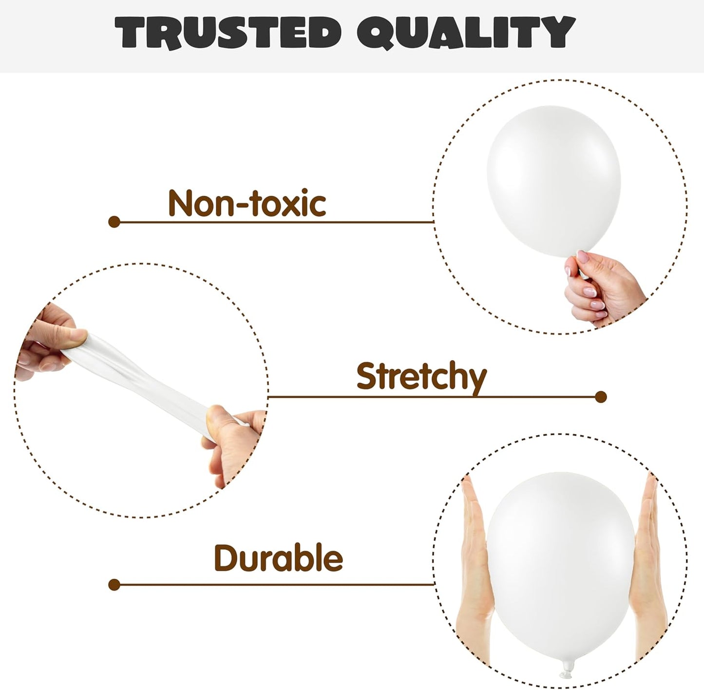 JOYIN 150 Pcs White Balloons, Different Sizes 18 12 10 5 Inch White Latex Balloon Arch Kit with Instruction for Birthday Decoration Party Graduation Wedding Holiday