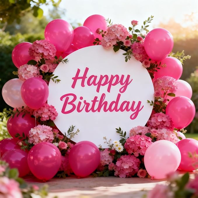 Patimate Hot Pink Balloons - 100pcs 12 Inch Bright Pink Latex Party Balloons for Valentine's Day Wedding Birthday Anniversary Engagement Bridal Shower Bachelorette Party Decorations