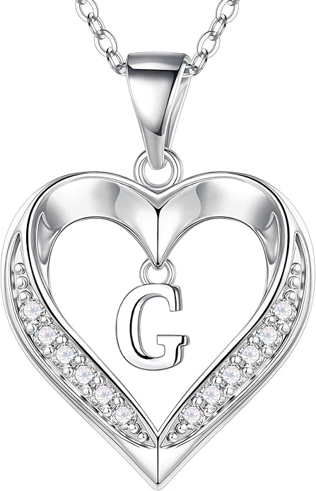 TURANDOSS Valentines Day Gifts for Kids Teen Girls - Heart Initial Necklaces, Dainty 14K Gold Plated CZ Heart Letter A-Z Pendant Necklace Trendy Jewelry Valentines Day Gifts for Wife Girlfriend
