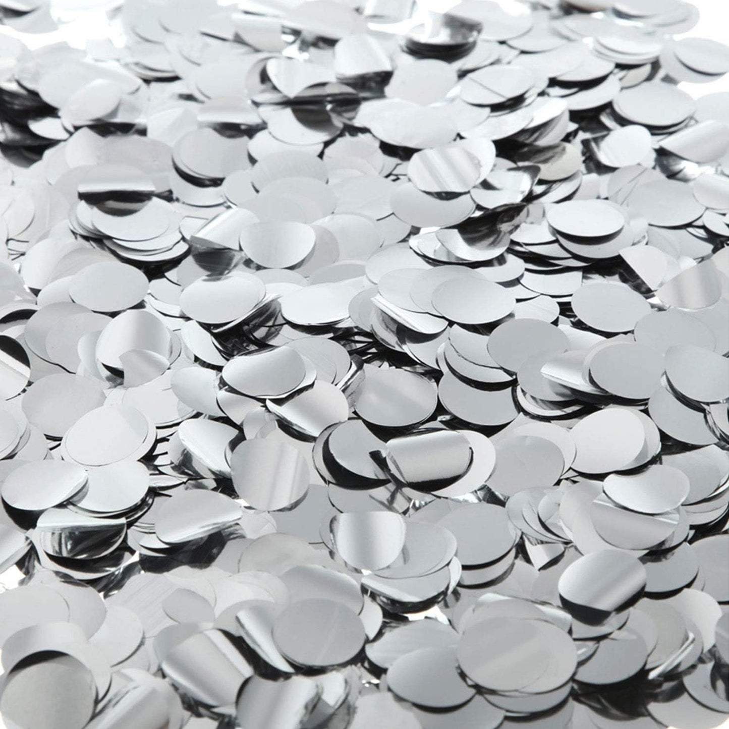 TecUnite Round Tissue Paper Table Confetti Dots for Wedding Birthday Party Decoration, 1.76 oz(Silver Foil Confetti,1.5 cm)