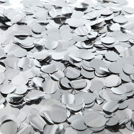 TecUnite Round Tissue Paper Table Confetti Dots for Wedding Birthday Party Decoration, 1.76 oz(Silver Foil Confetti,1.5 cm)