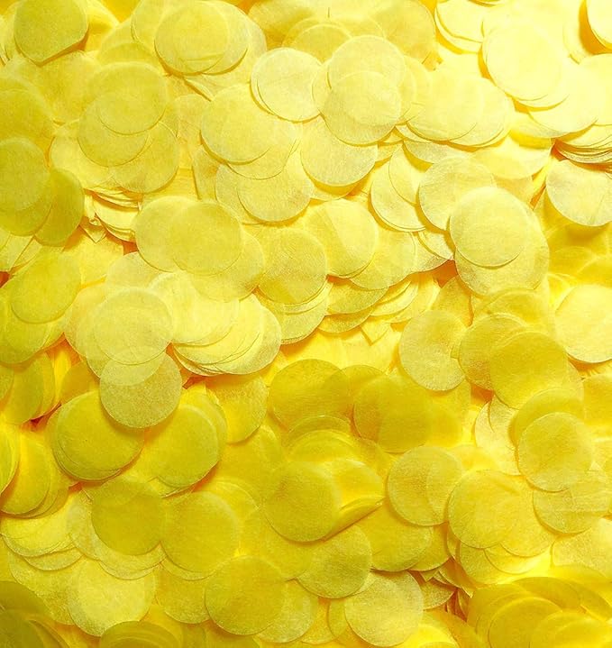 Yellow Tissue Paper Confetti - 15mm, 5000 Pcs, Biodegradable, Wedding & Birthday Party Decoration
