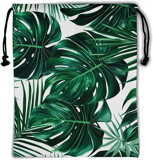 Nerxy Leaf Grip Bags for Gymnastics Tropical Leaves Grip Bag Botanical Drawstring Storage Bags