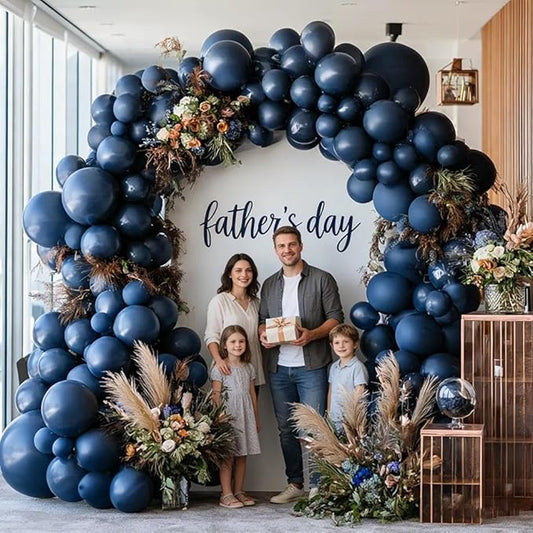 Navy Blue Balloons Double Stuffed Dark Blue Balloons Different Sizes Balloon Garland Arch Kit for Birthday Baby Shower Father's Day Graduation Wedding Party Decorations