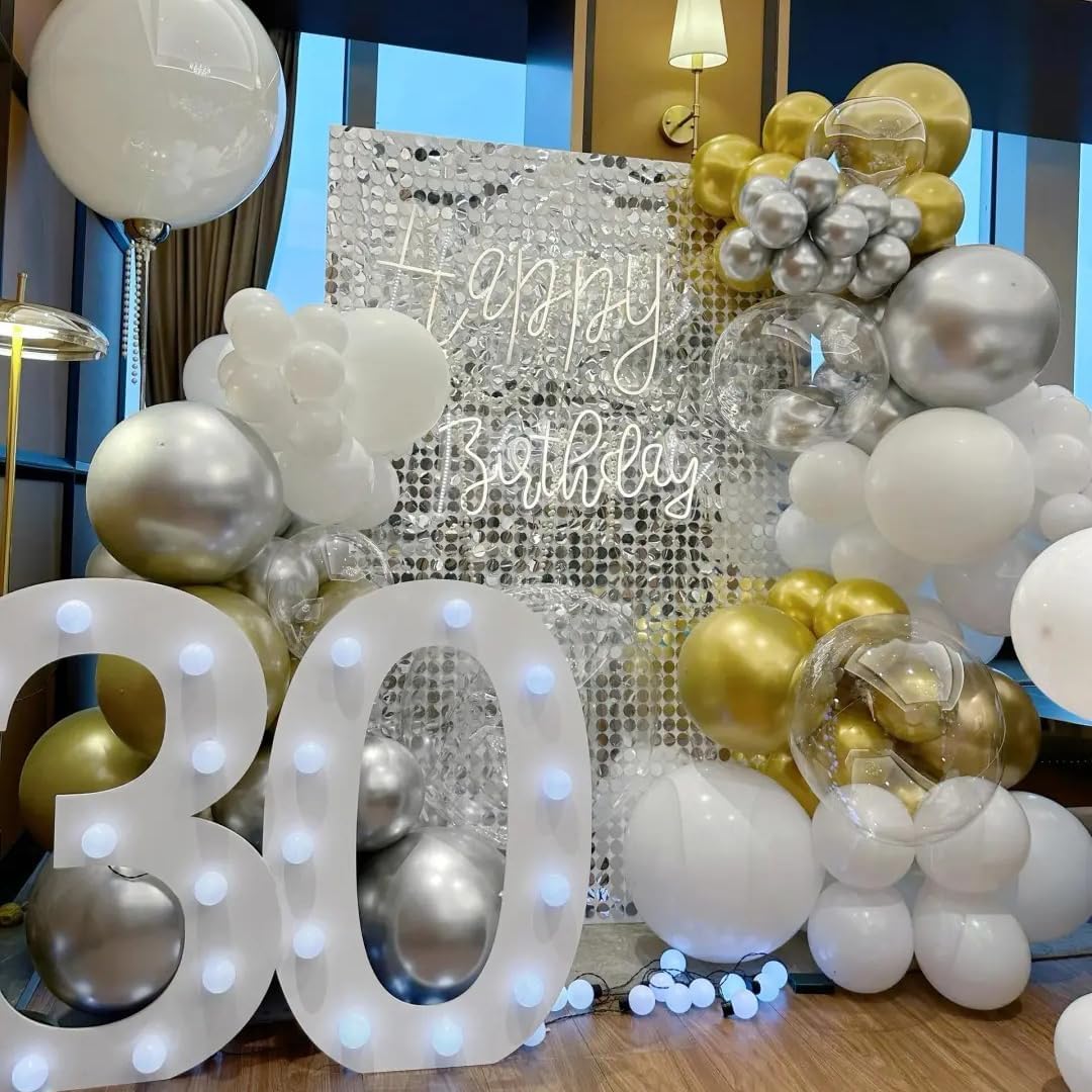 AZOWA 24 Inch White Balloons 16-Count Large Latex Round Balloons for Party Wedding Birthday Baby Shower Decoration (White, 16 Pcs)