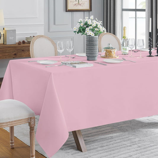 VidaFete Tablecloth 6 Pack 90 * 156inch Rectangle Table Cloth Polyester, Stain Wrinkle Resistant Polyester Dining Table Cover for Kitchen Dinning Party Wedding Rectangular Buffet Decoration(Pink)