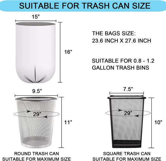 1 Gallon Trash Bags, Extra Small Strong Garbage Bags for Office Home Bathroom Car Desktop Wastebasket Liners, Clear 120 Count