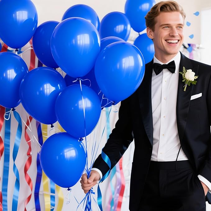 KAWKALSH 200pcs Dark Blue Balloons 5 Inch, Small Mini Latex Balloons for Party Birthday Baby Shower Anniversary Festival Arch Garland Decoration