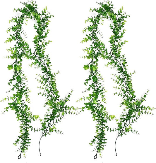 Artificial Eucalyptus Mini Leaves Garland Faux Plastic Leaf Décor Anniversary Engagement Party Wedding 6ft Table Craft Design DIY