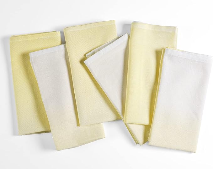 FINGERCRAFT Cloth Napkins Set of 6 Cotton Blend 20x20 Inch Large Size Dinner Napkins Cloth Perfect for Parties Dinners Weddings Cocktail Christmas Easter Ombre Tie Dye Lemon