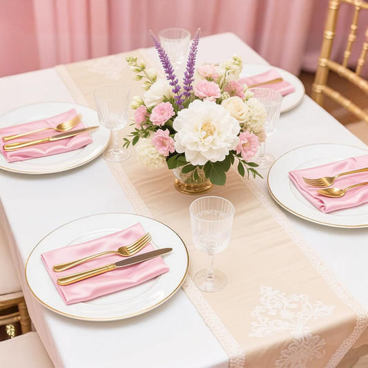 Bailarina 80 Pack Pink Satin Napkins,17x17 Inches Wedding Napkins Square Soft Silky Table Napkins Bulk Decorative Elegant Cloth Napkin for Party Decoration, Banquet,Wedding,Graduation