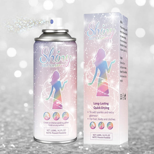 Body Glitter Spray Hair Glitter for Kids Quick-Drying Long Lasting Shimmer Body Spray for Festival Rave Stage Prom, 4.22 Fl Oz, Silver