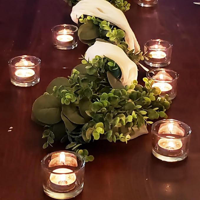 Artificial Eucalyptus Mini Leaves Garland Faux Plastic Leaf Décor Anniversary Engagement Party Wedding 6ft Table Craft Design DIY